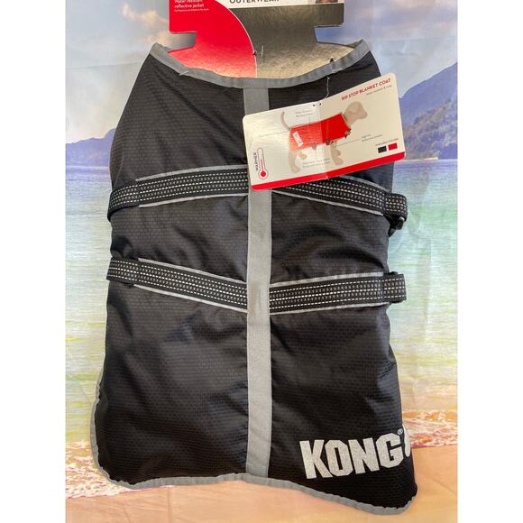 NWT KONG Dog Rip-Stop Water Resistant Reflective Black Blanket Jacket Size M - Picture 2 of 10